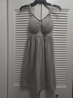 Motherhood Maternity Gray White Polka Dot Dress Size Medium